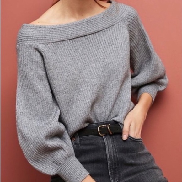 Vintage Anthropologie off the shoulder cropped sweater - Picture 1 of 4